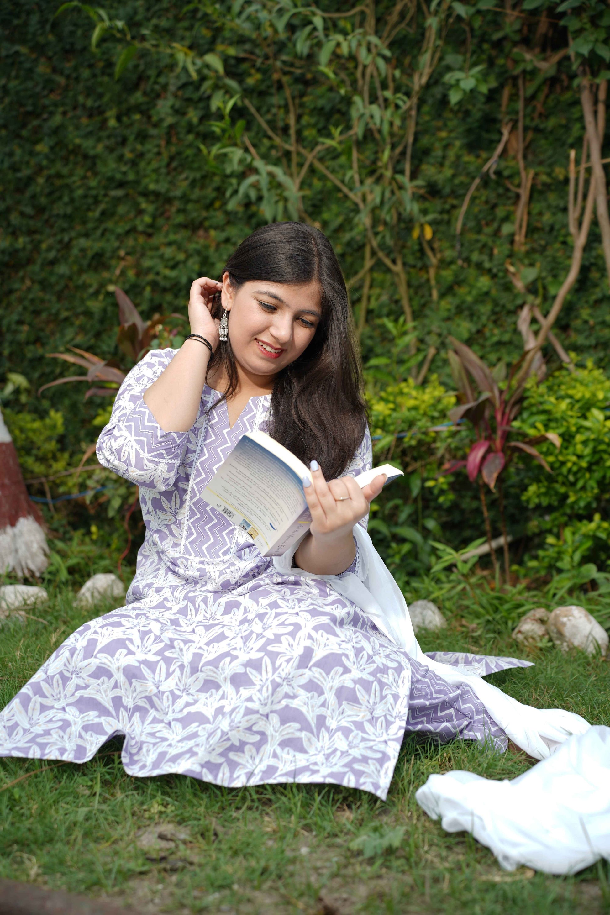 Spring Lilac Bagh Print Suit Set