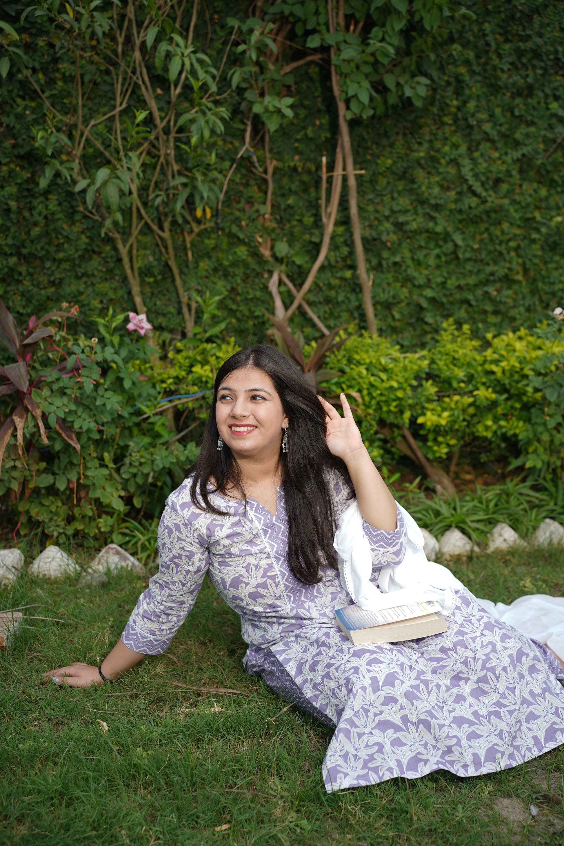 Spring Lilac Bagh Print Suit Set