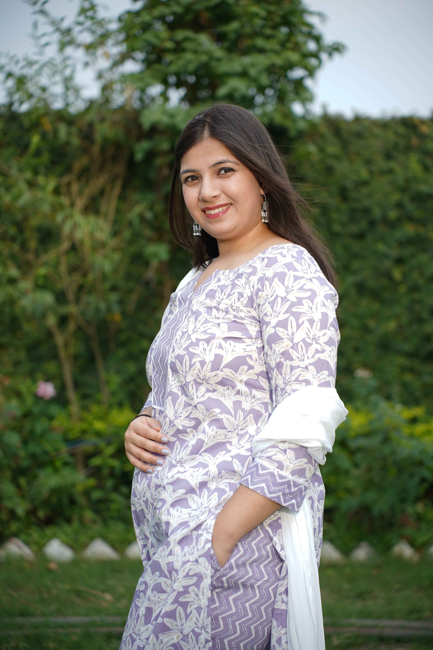 Spring Lilac Bagh Print Suit Set