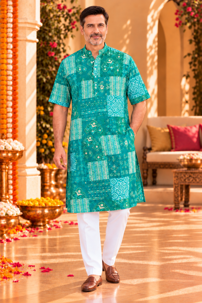 Spring Russle Foiled Rayon Kurta