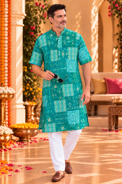 Spring Russle Foiled Rayon Kurta