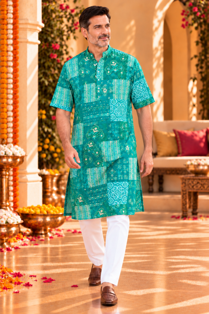 Spring Russle Foiled Rayon Kurta