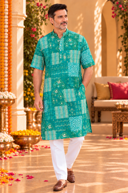 Spring Russle Foiled Rayon Kurta