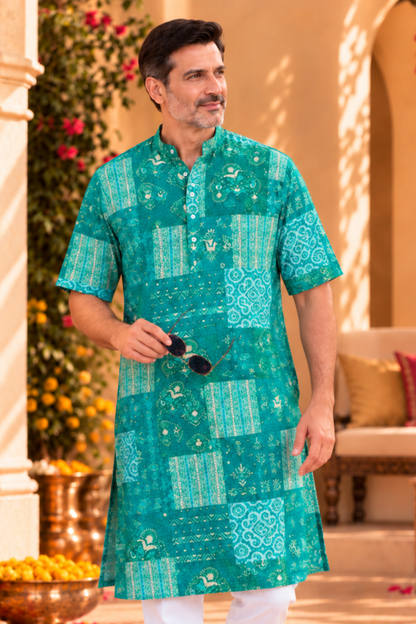 Spring Russle Foiled Rayon Kurta