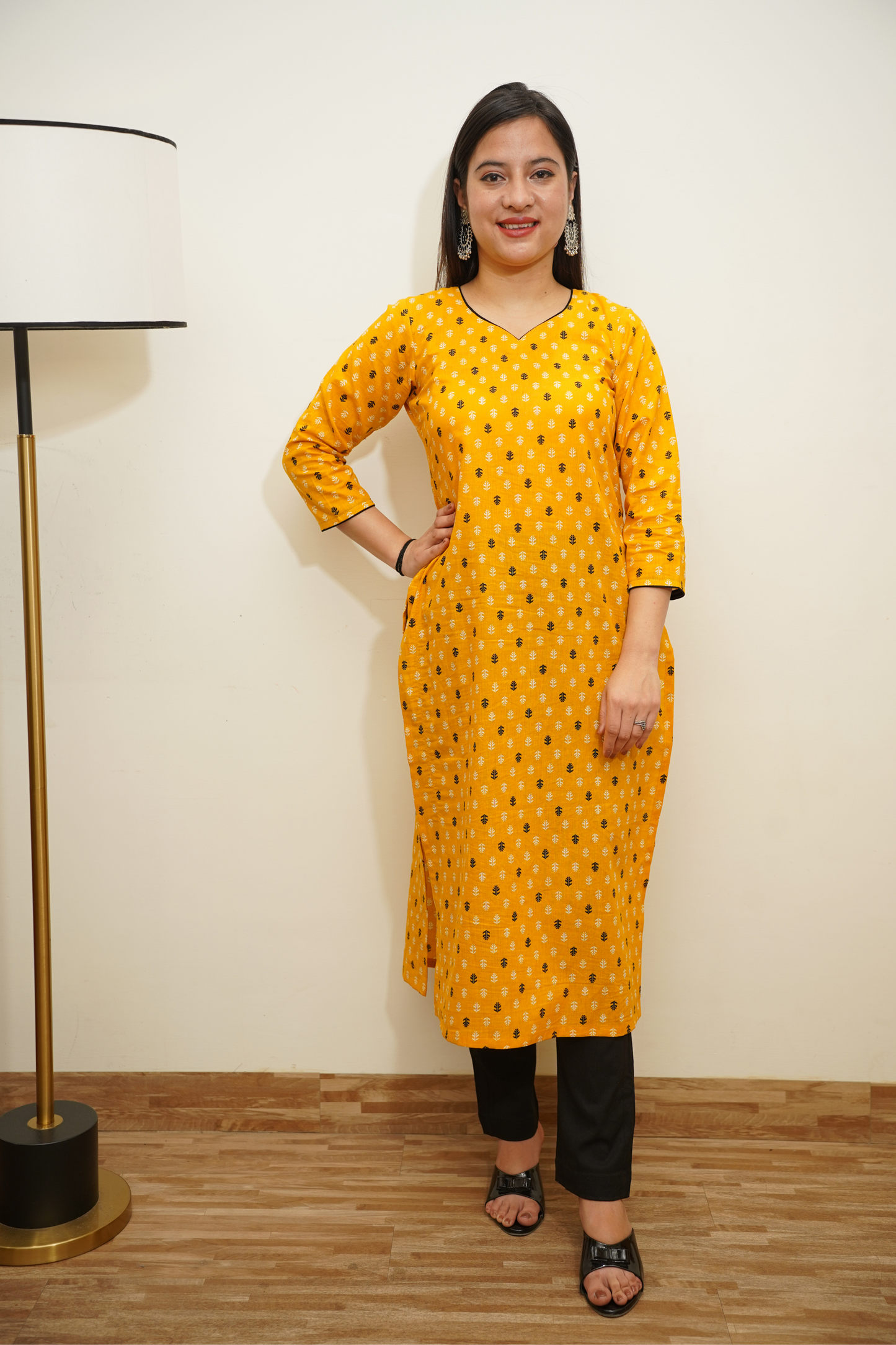 Spring Yellow Cotton Kurta