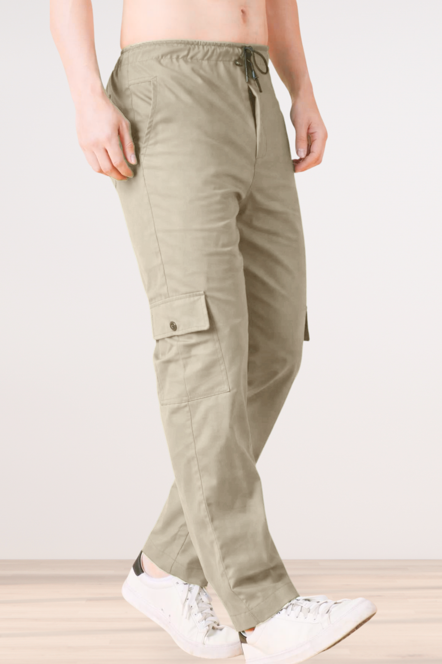 Steel Grey Cotton Cargo Pants