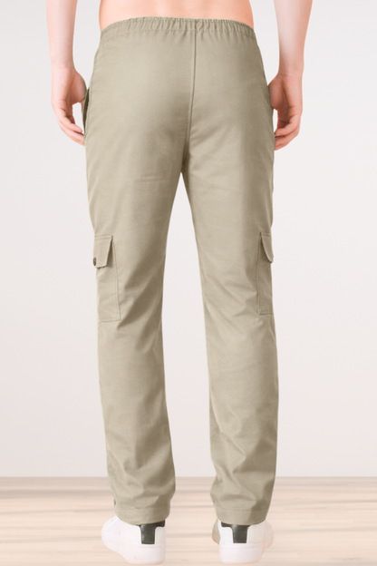 Steel Grey Cotton Cargo Pants
