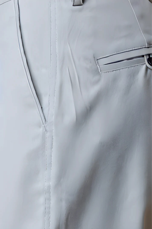 Steel Grey Solid Formal Trousers
