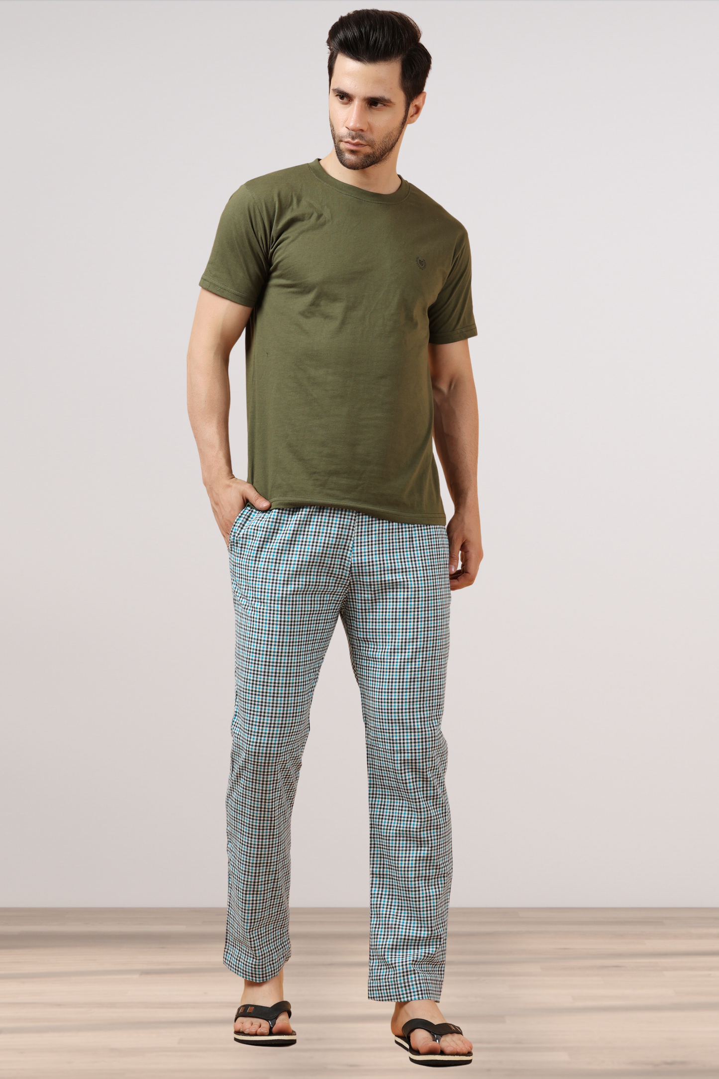 Sterling Blue Checked Cotton Pajama