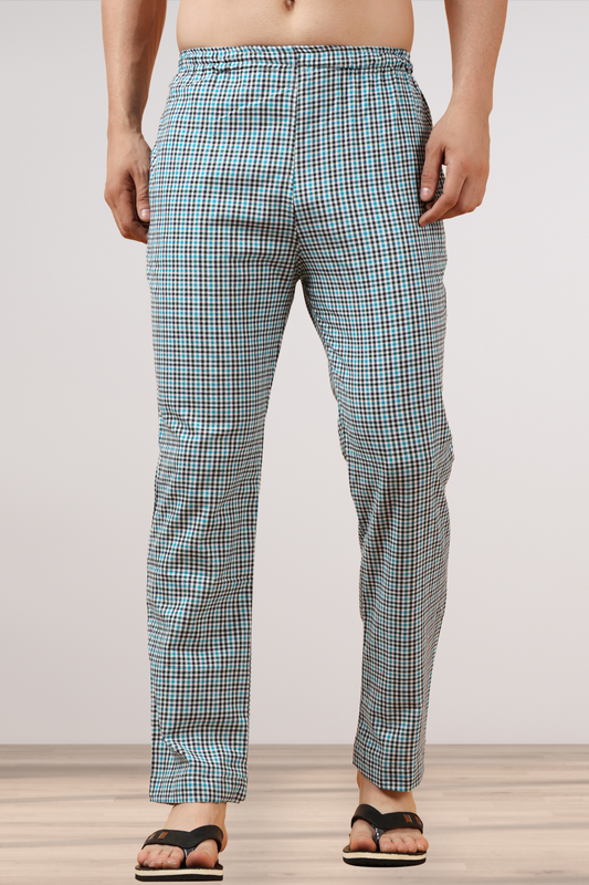 Sterling Blue Checked Cotton Pajama