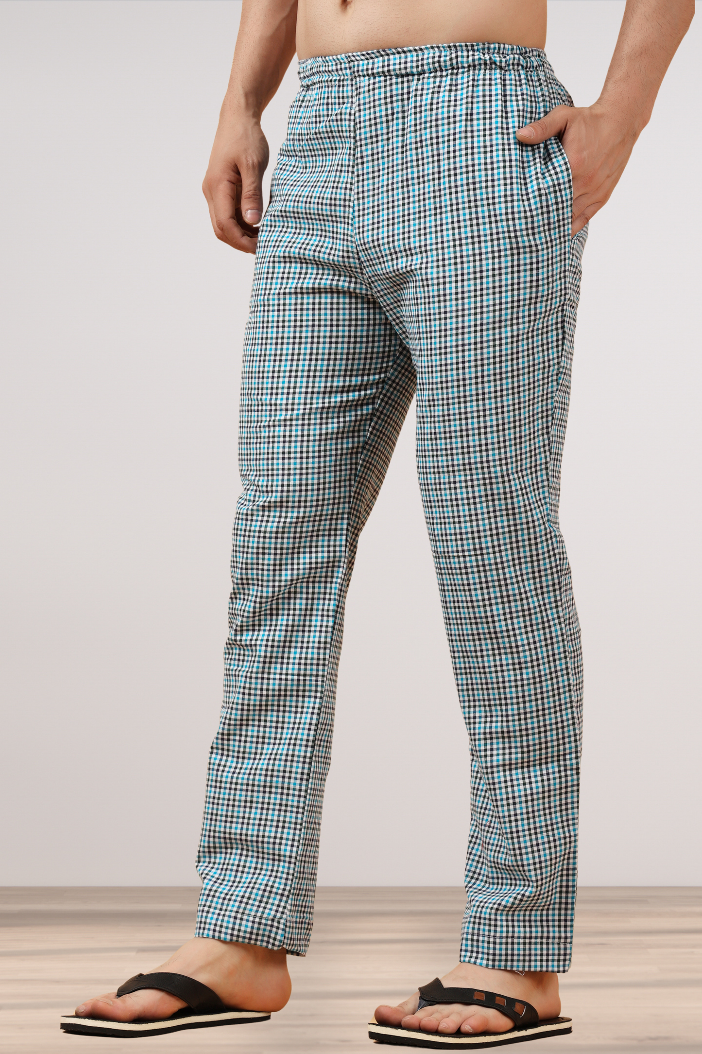 Sterling Blue Checked Cotton Pajama
