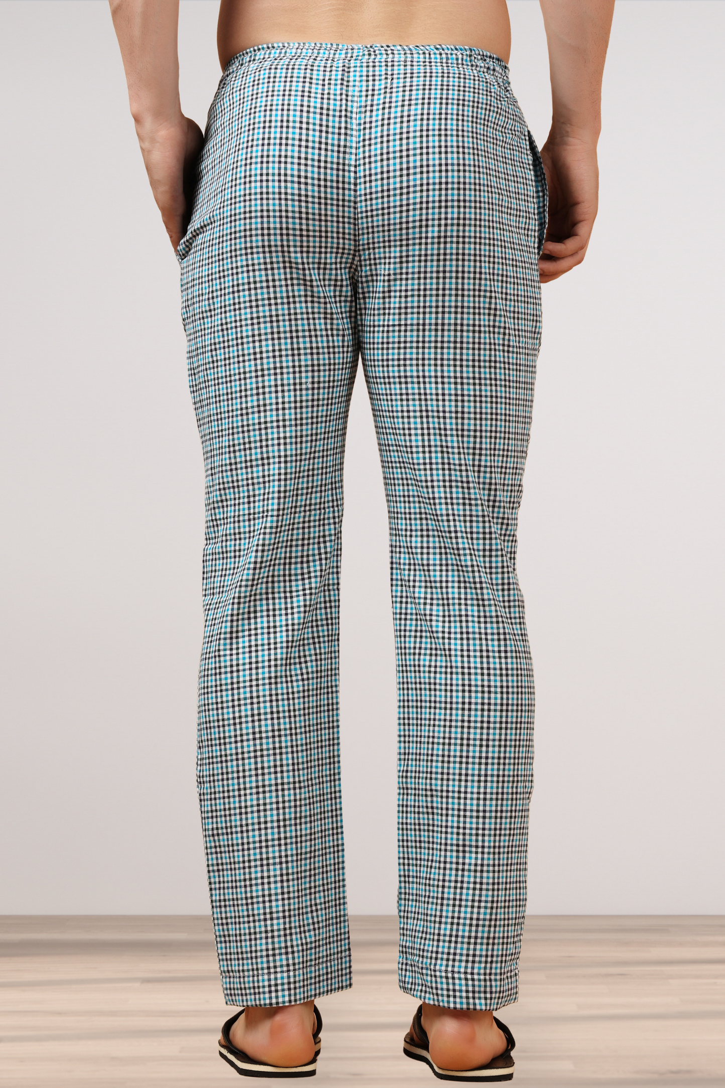Sterling Blue Checked Cotton Pajama