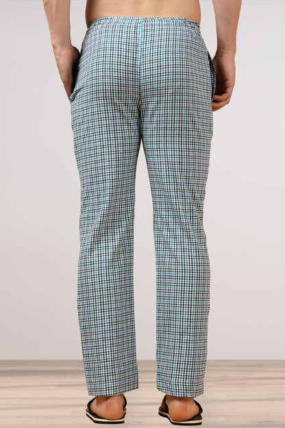 Sterling Blue Checked Cotton Pajama
