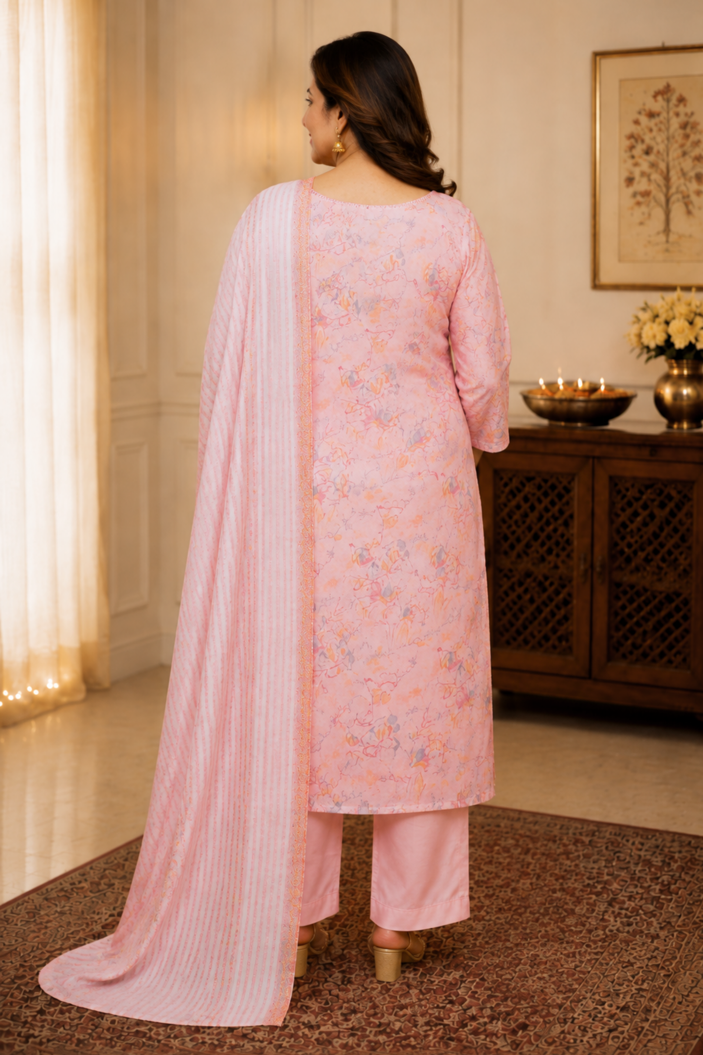 Subtle Pink Floral Suit Set
