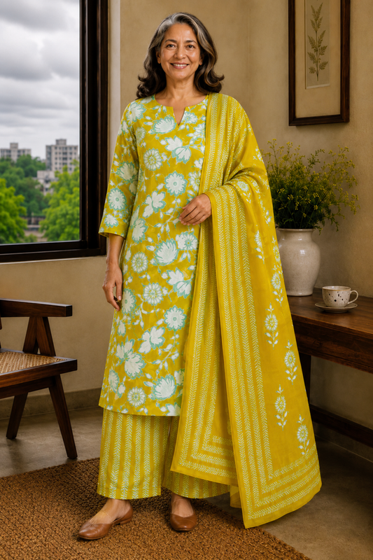 Summer Mimosa Cotton Suit Set