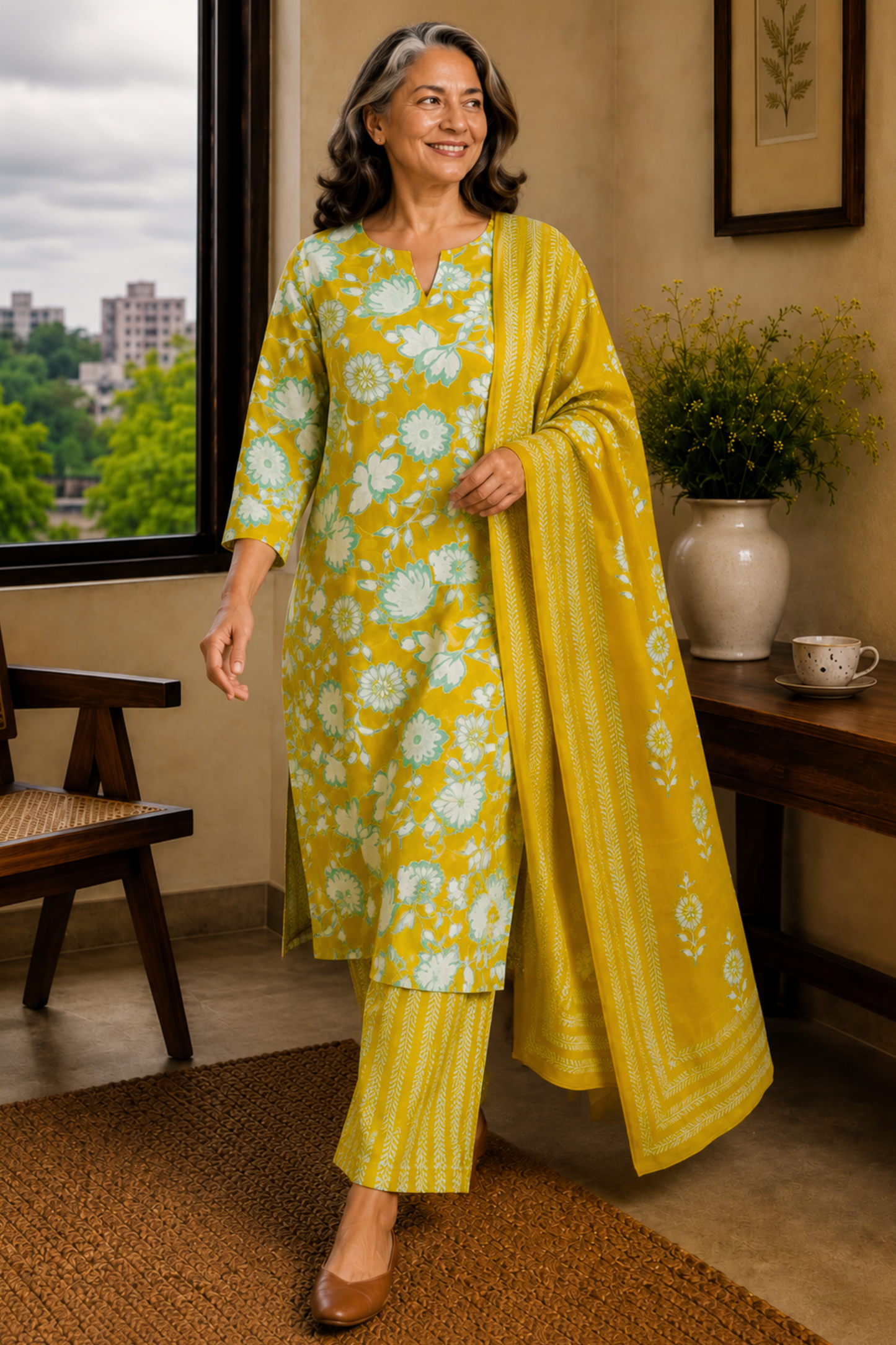 Summer Mimosa Cotton Suit Set