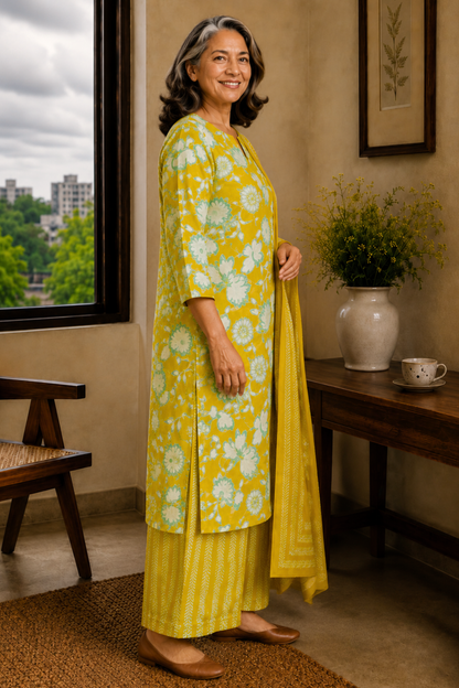 Summer Mimosa Cotton Suit Set