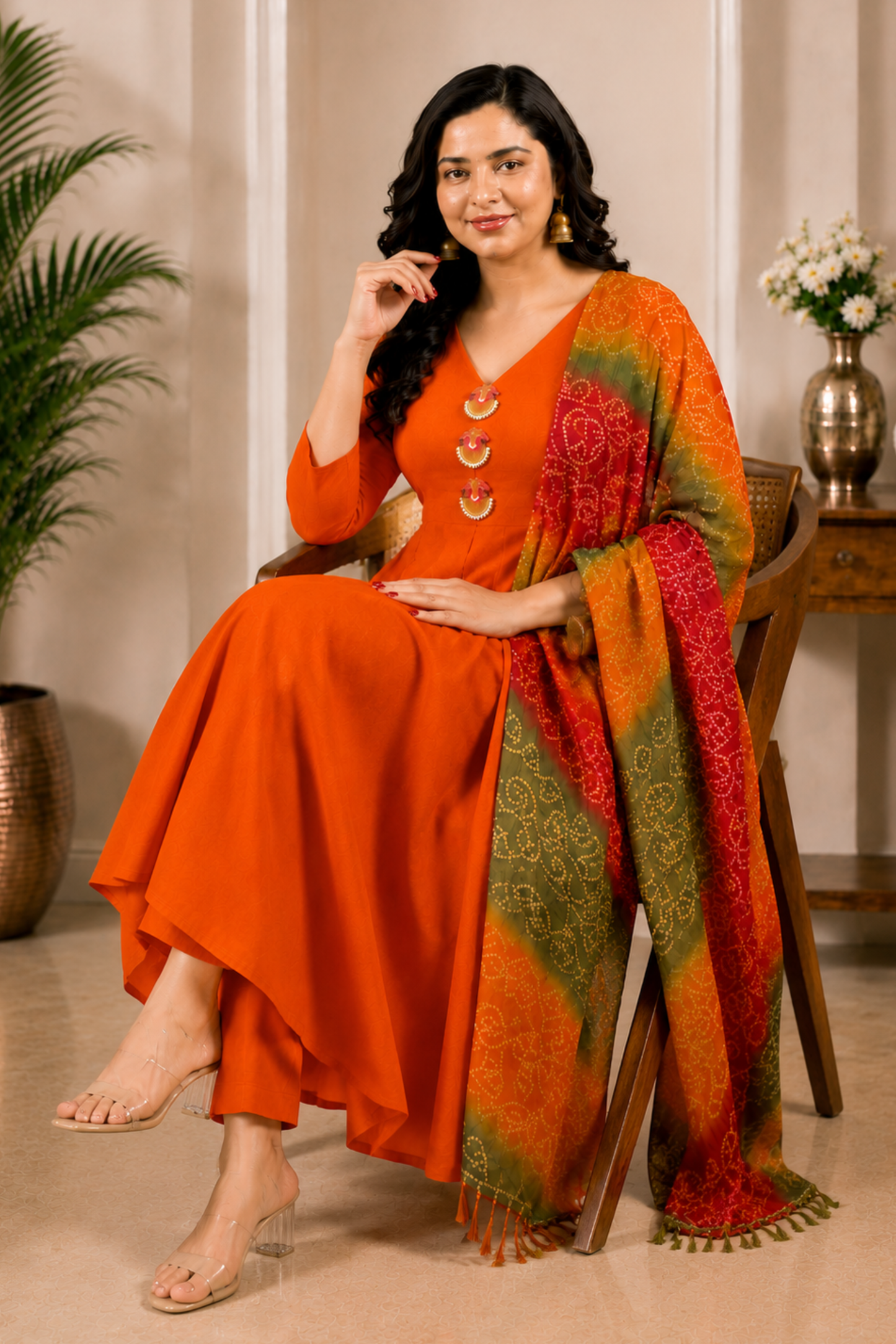 Sunehri Kiran Rayon Anarkali Set