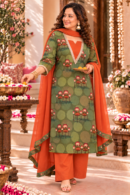 Sunehri Shaam Suit Set With Floral Print