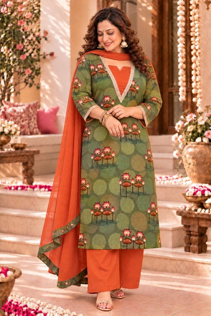 Sunehri Shaam Suit Set With Floral Print