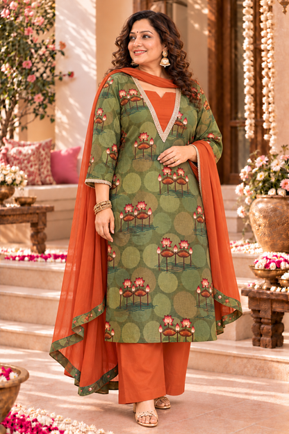 Sunehri Shaam Suit Set With Floral Print