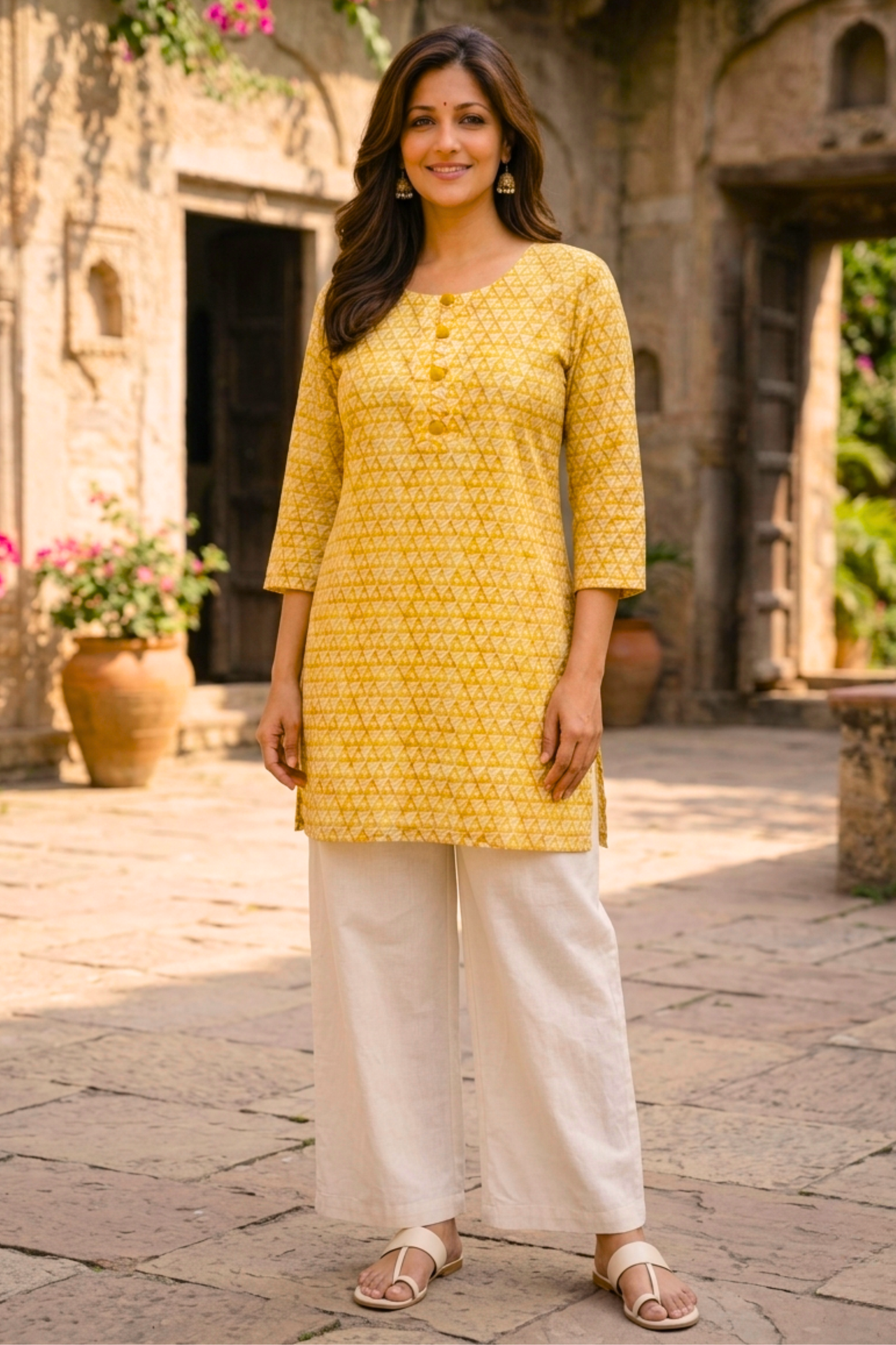 Sunny Yellow Printed Kurta