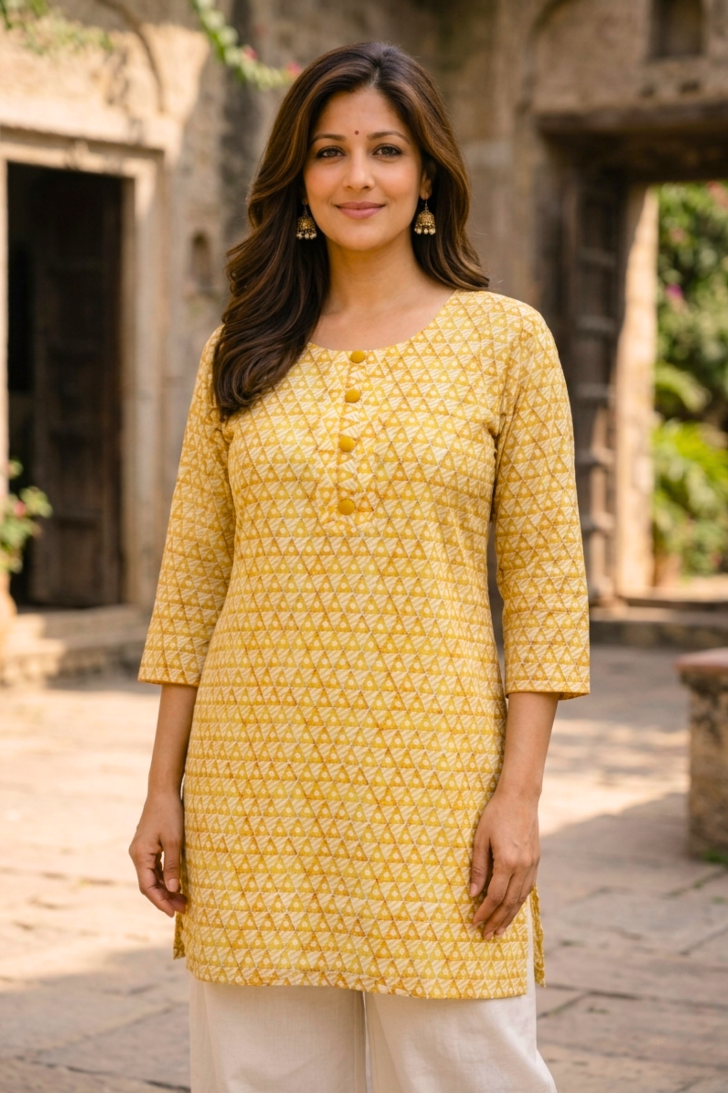 Sunny Yellow Printed Kurta