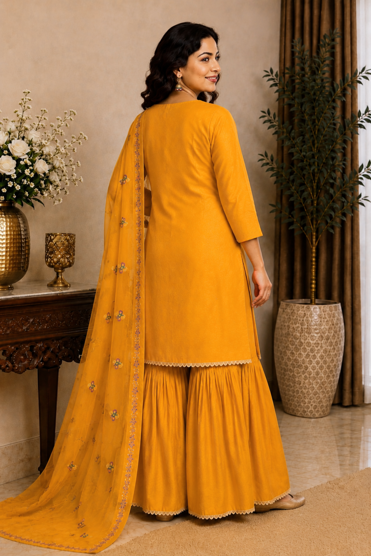 Sunny Mustard Fancy Suit Set