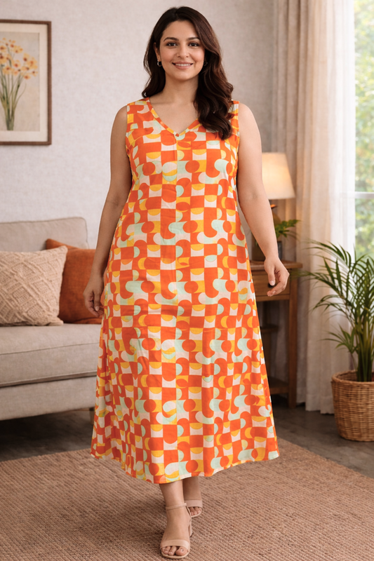 Sunset Mosaic Summer Lounge Dress