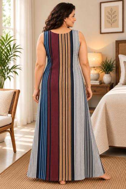 Sunset Stripe Rayon Lounge Dress