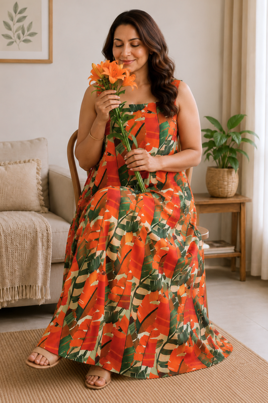 Tangerine Days Rayon Lounge Dress