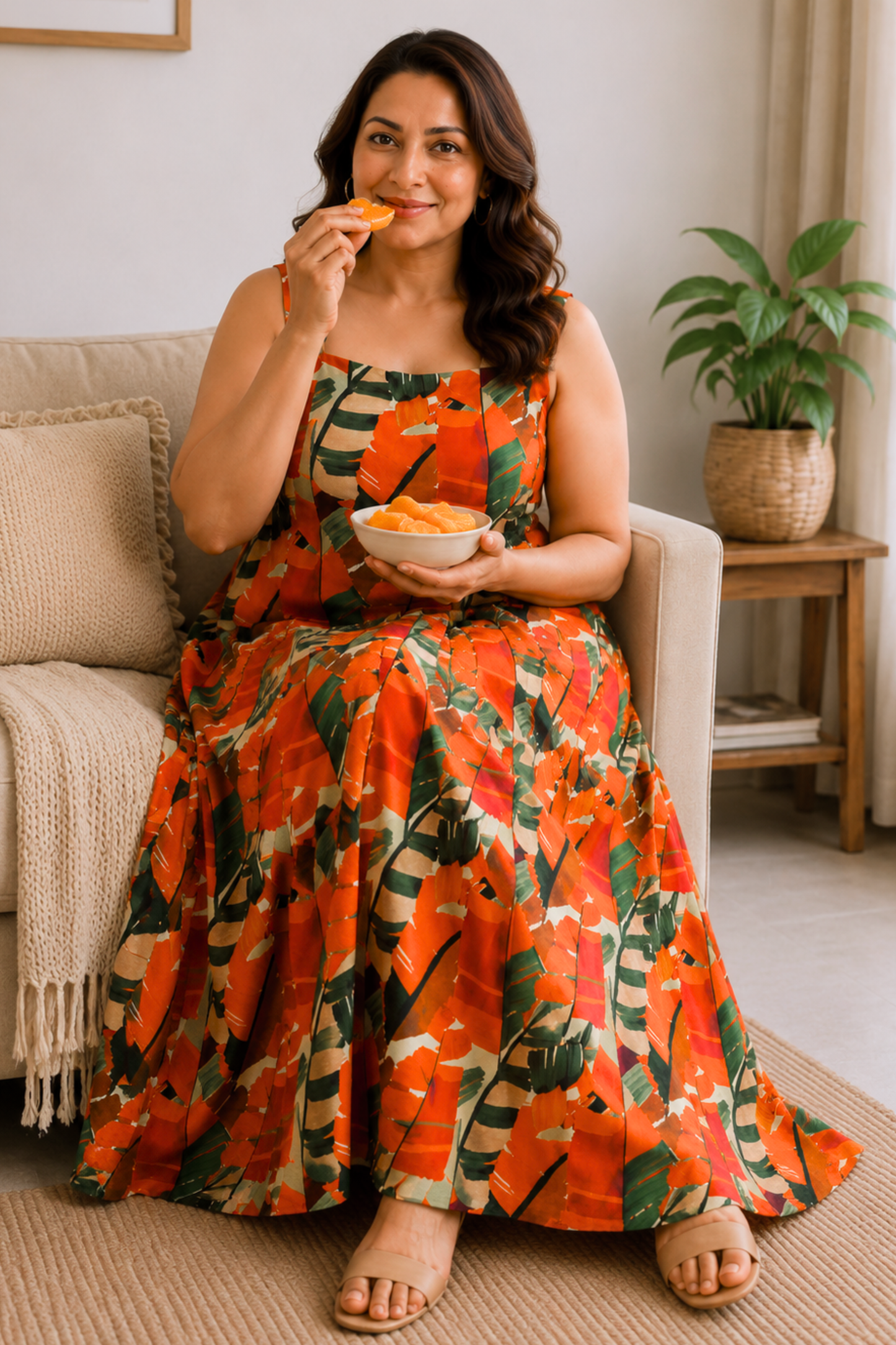 Tangerine Days Rayon Lounge Dress