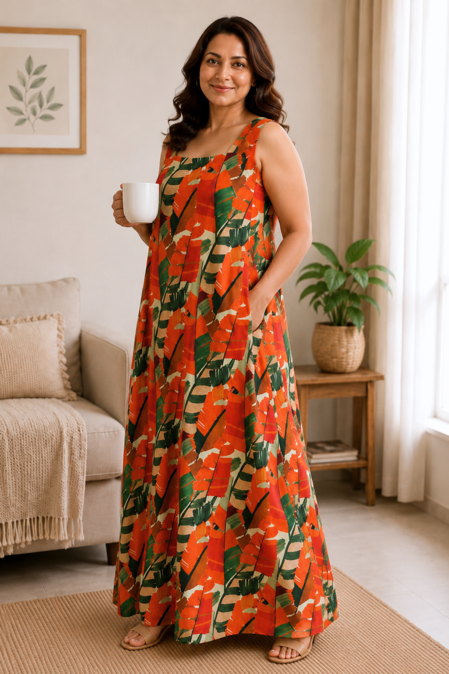 Tangerine Days Rayon Lounge Dress
