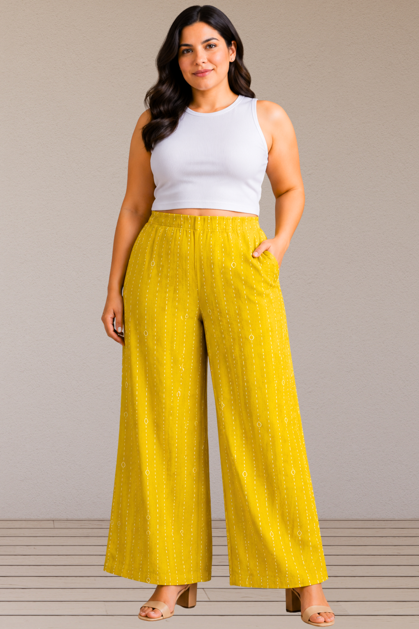 Sunshine Stripe Cotton Palazzo