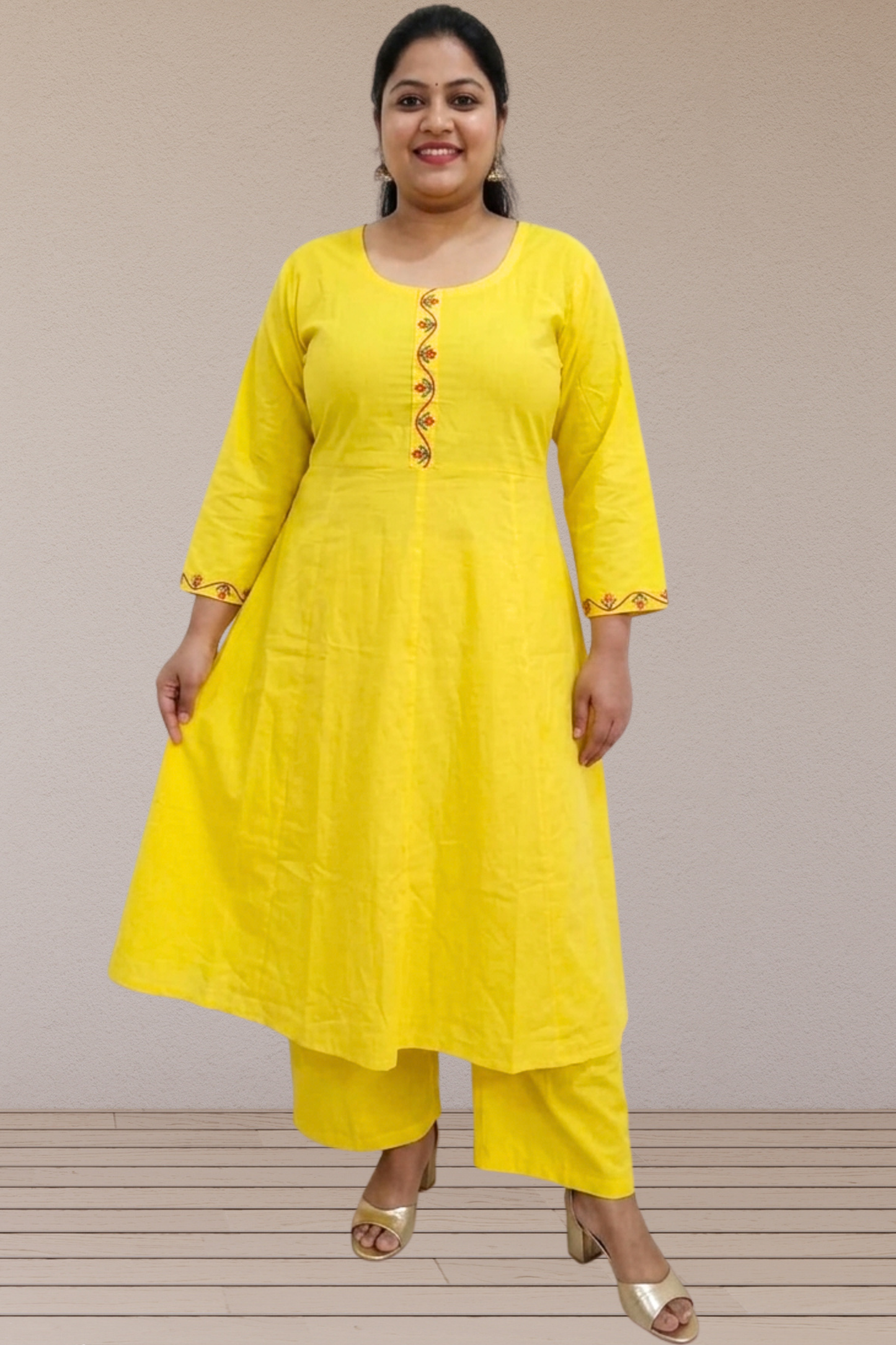Sunshine Yellow A-Line Kurta Set