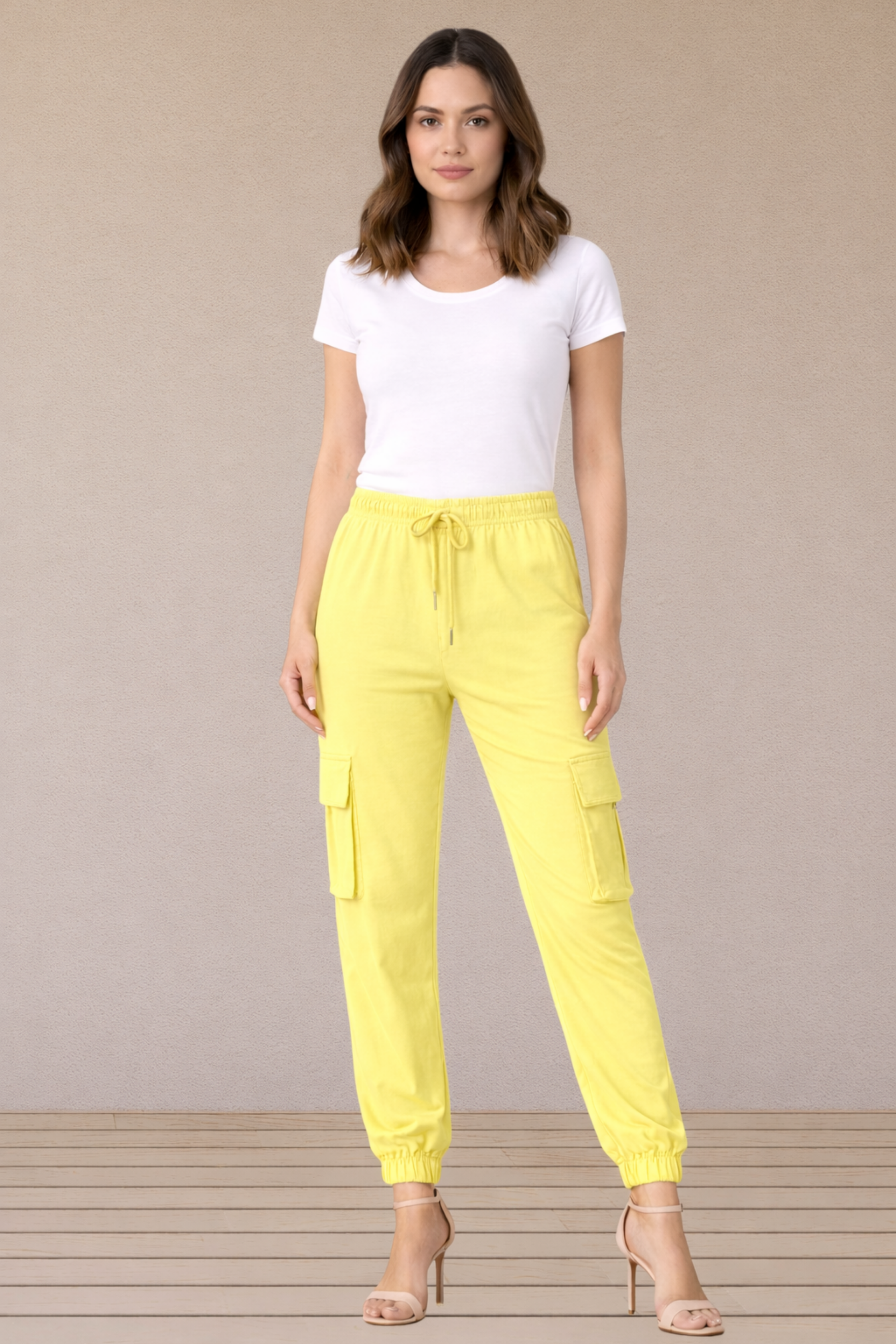 Buy Plus Size ​Sunshine Citrus Cotton Cargo Pants | Apella - The
