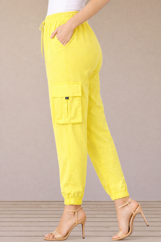 Sunshine Citrus Cotton Cargo Pants