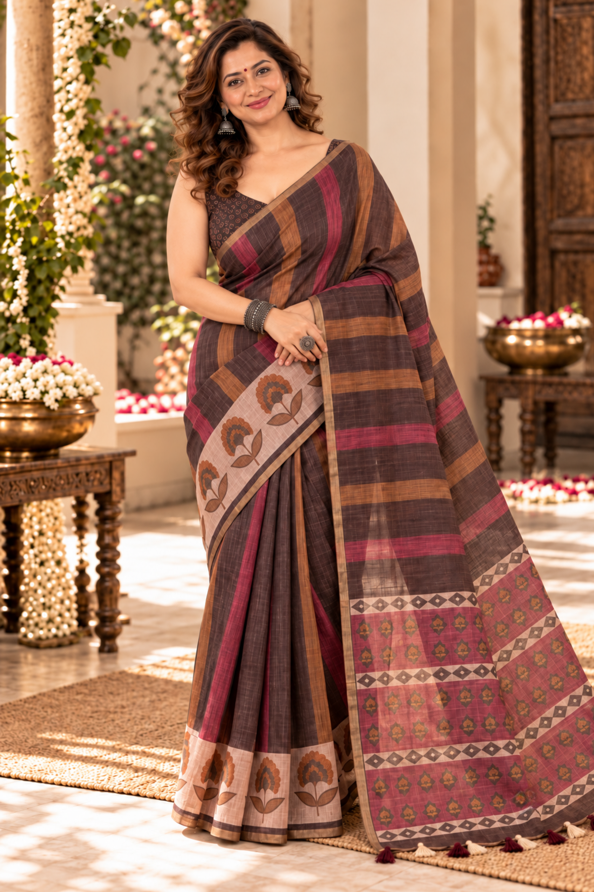 Surabhi Printed Saree With 1.5 Mtr Blouse Piece