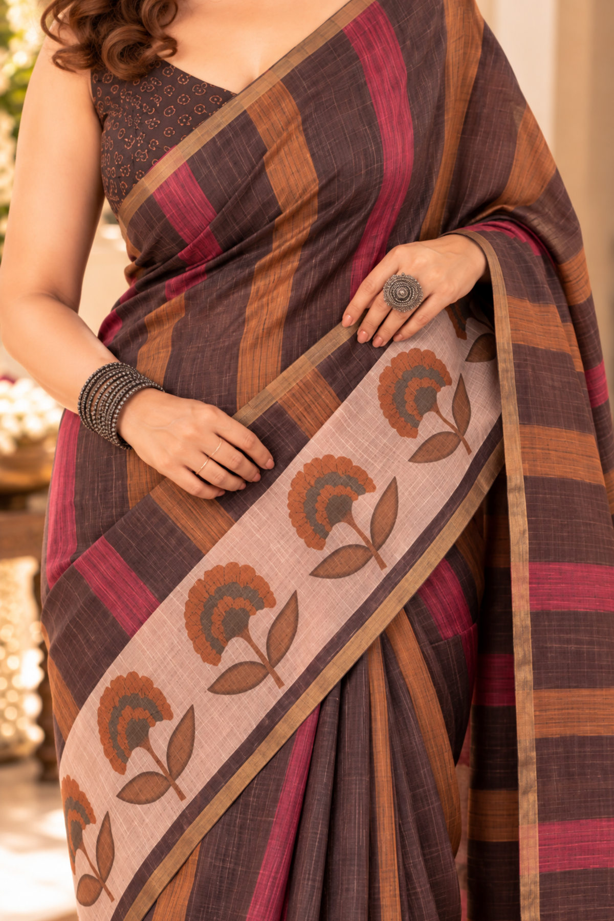 Surabhi Printed Saree With 1.5 Mtr Blouse Piece