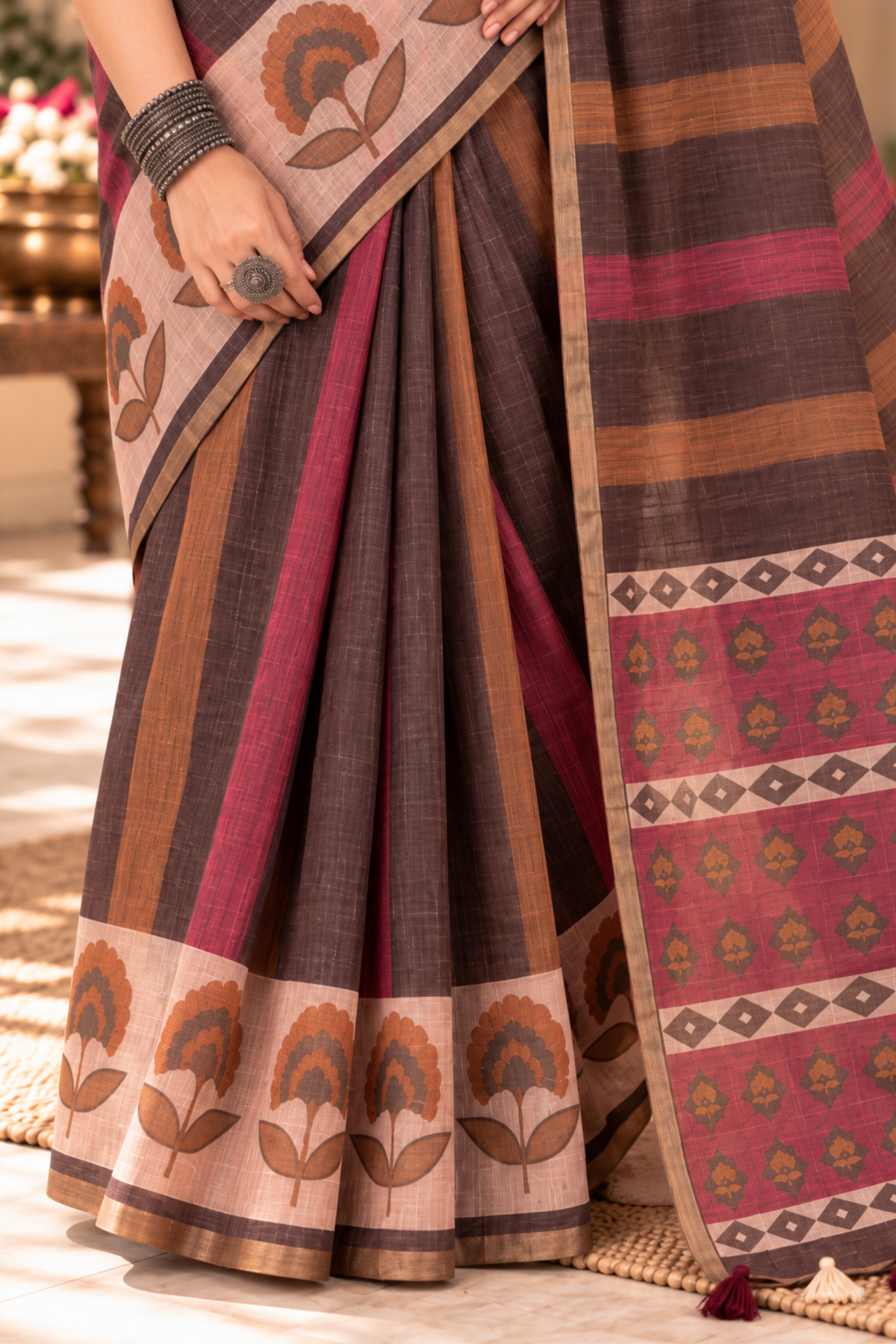Surabhi Printed Saree With 1.5 Mtr Blouse Piece