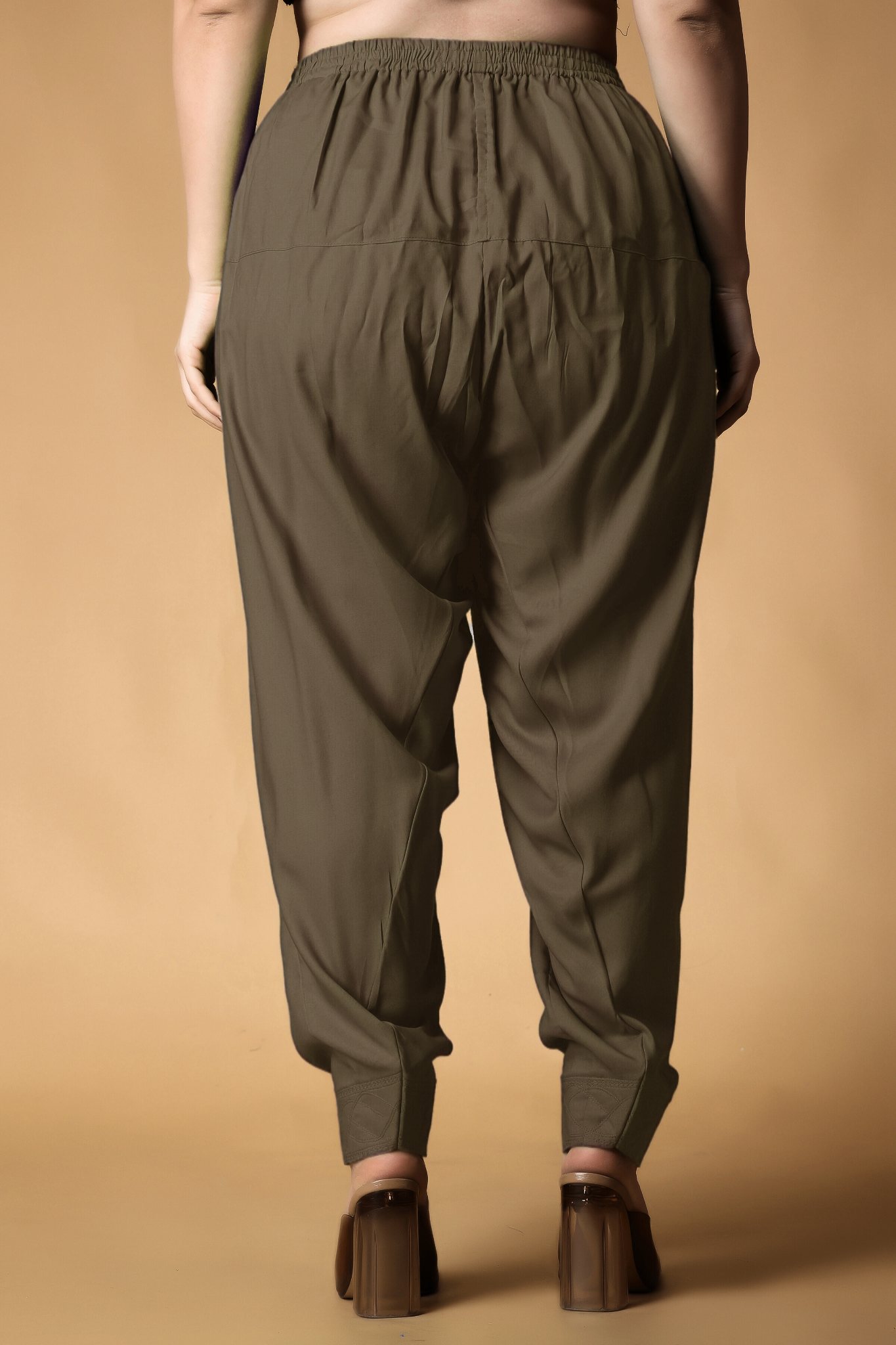 Light brown Rayon Pleated Salwar