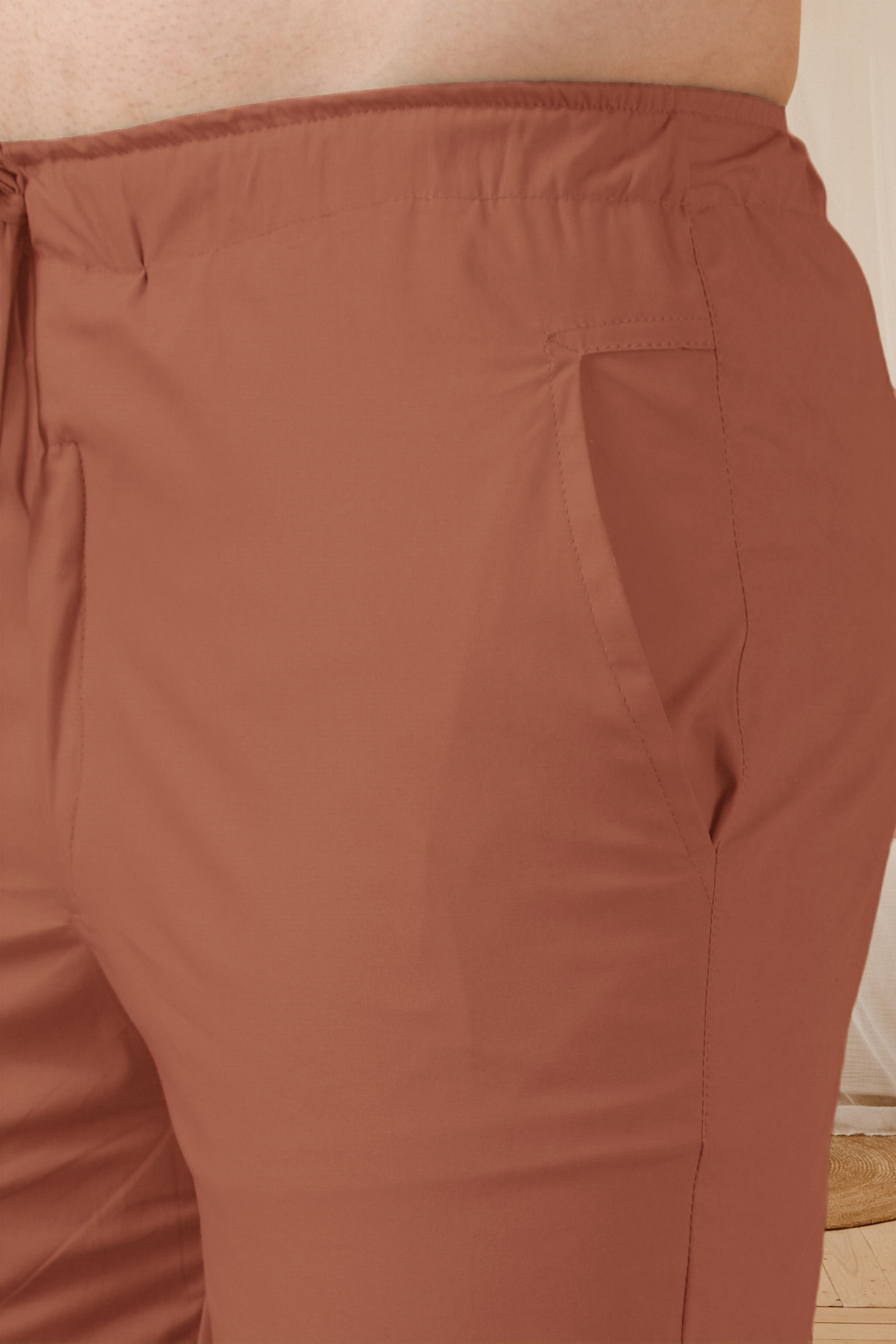 Buy Plus Size ​Rust Cotton Cargo Pants At Apella | Sizes XS to 10 XL | India | Free Delivery | Customized