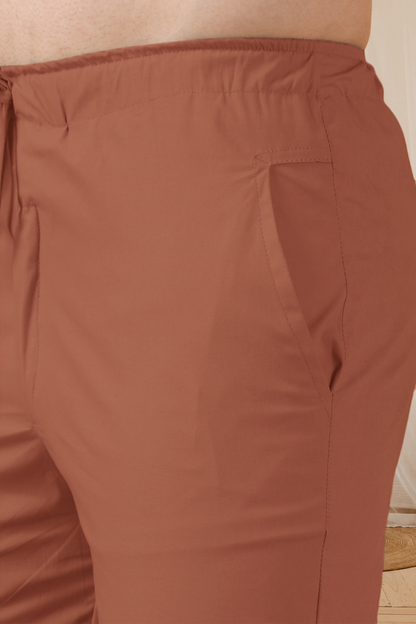 Buy Plus Size ​Rust Cotton Cargo Pants At Apella | Sizes XS to 10 XL | India | Free Delivery | Customized