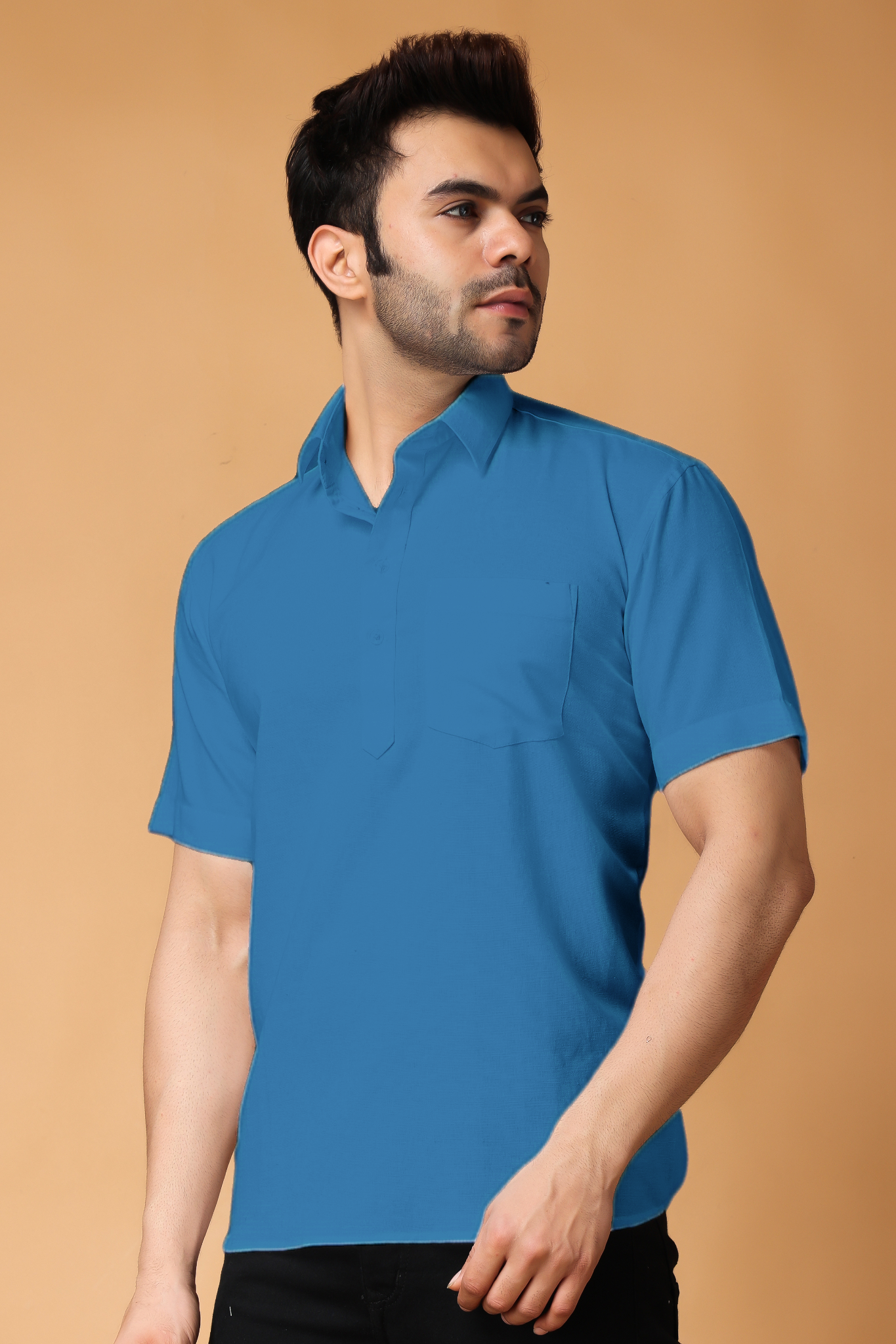 Firozi Breeze Cotton Short Kurta