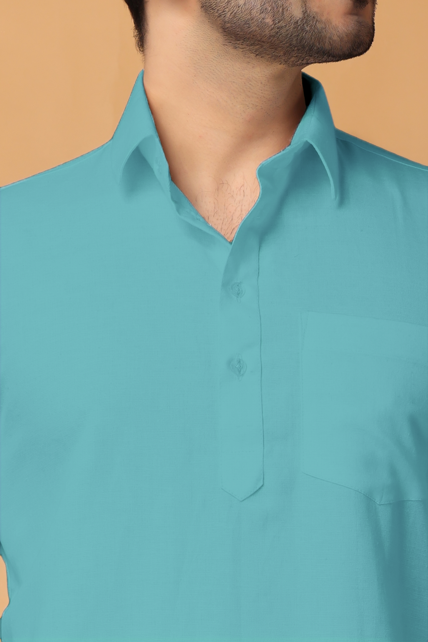 Cobalt Blue Cotton Short Kurta