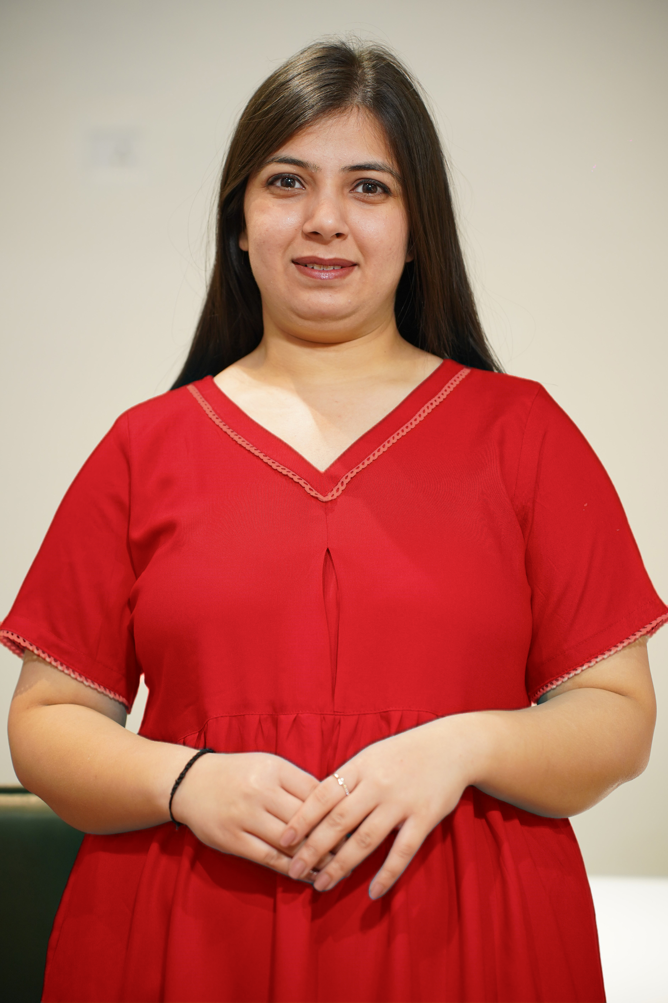 Solid Red Rayon Night Gown