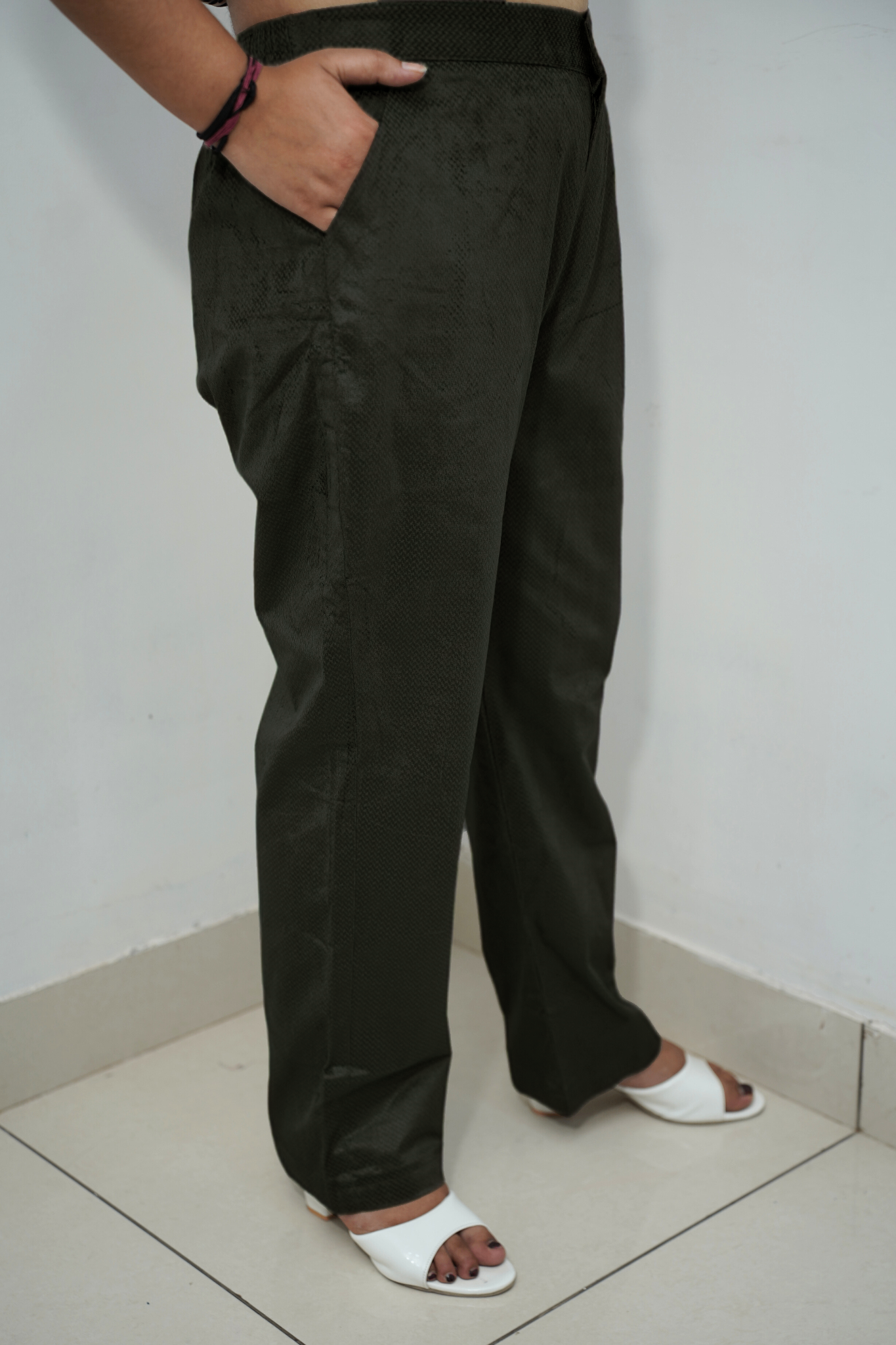 Brownish Green Corduroy Pant