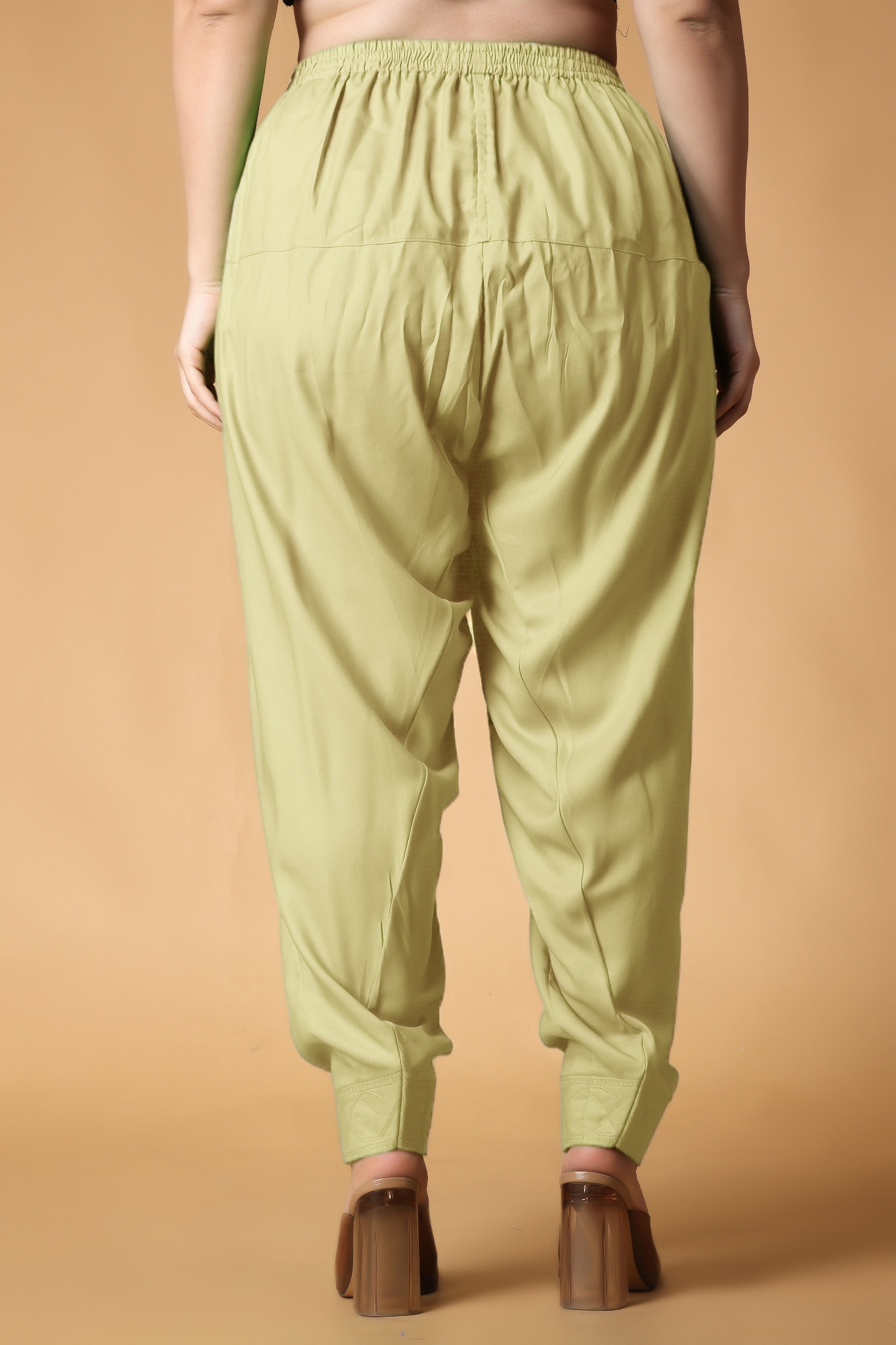 Light Beige Rayon Pleated Salwar