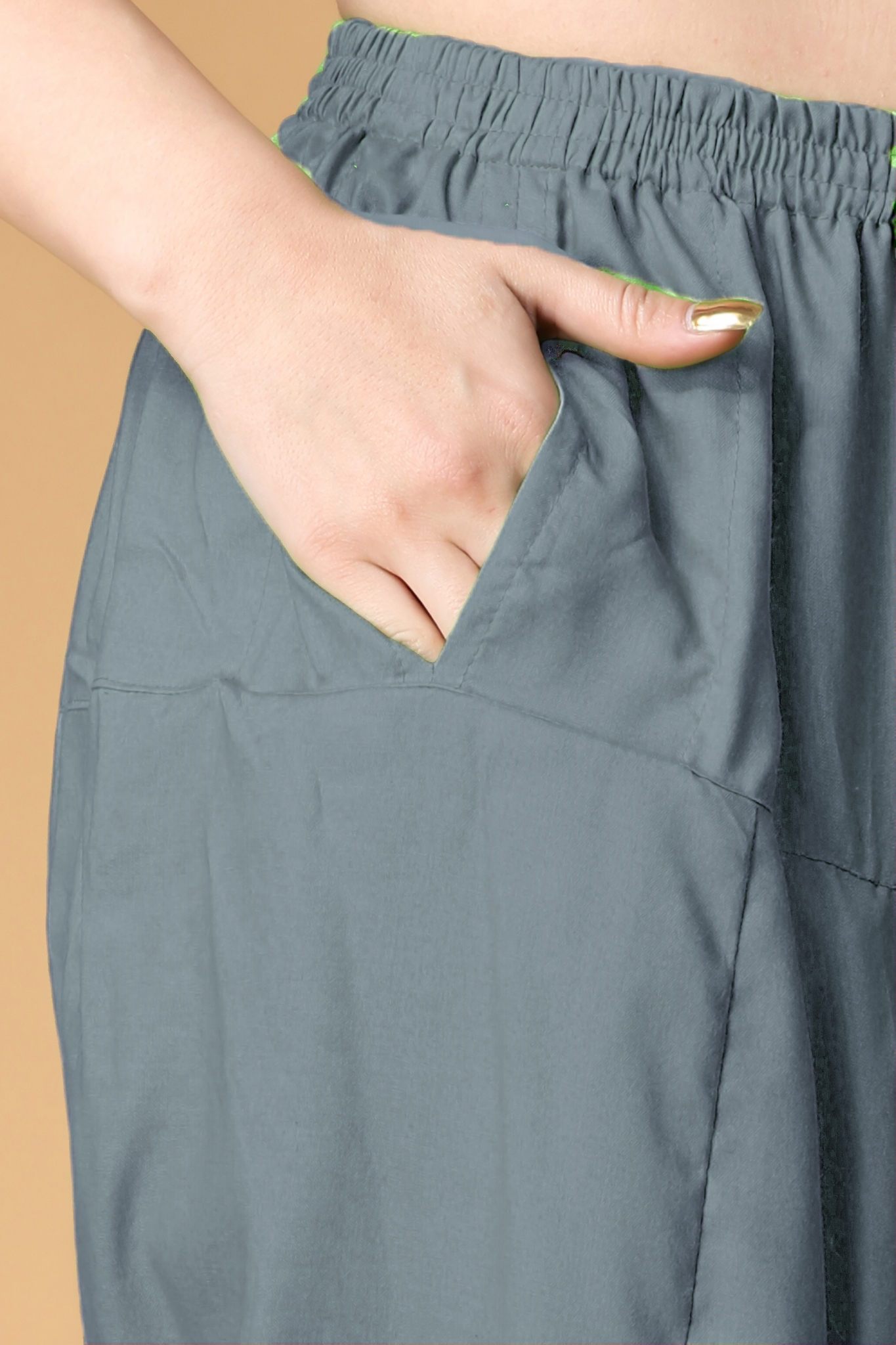 Light Grey Pleated Rayon Salwar