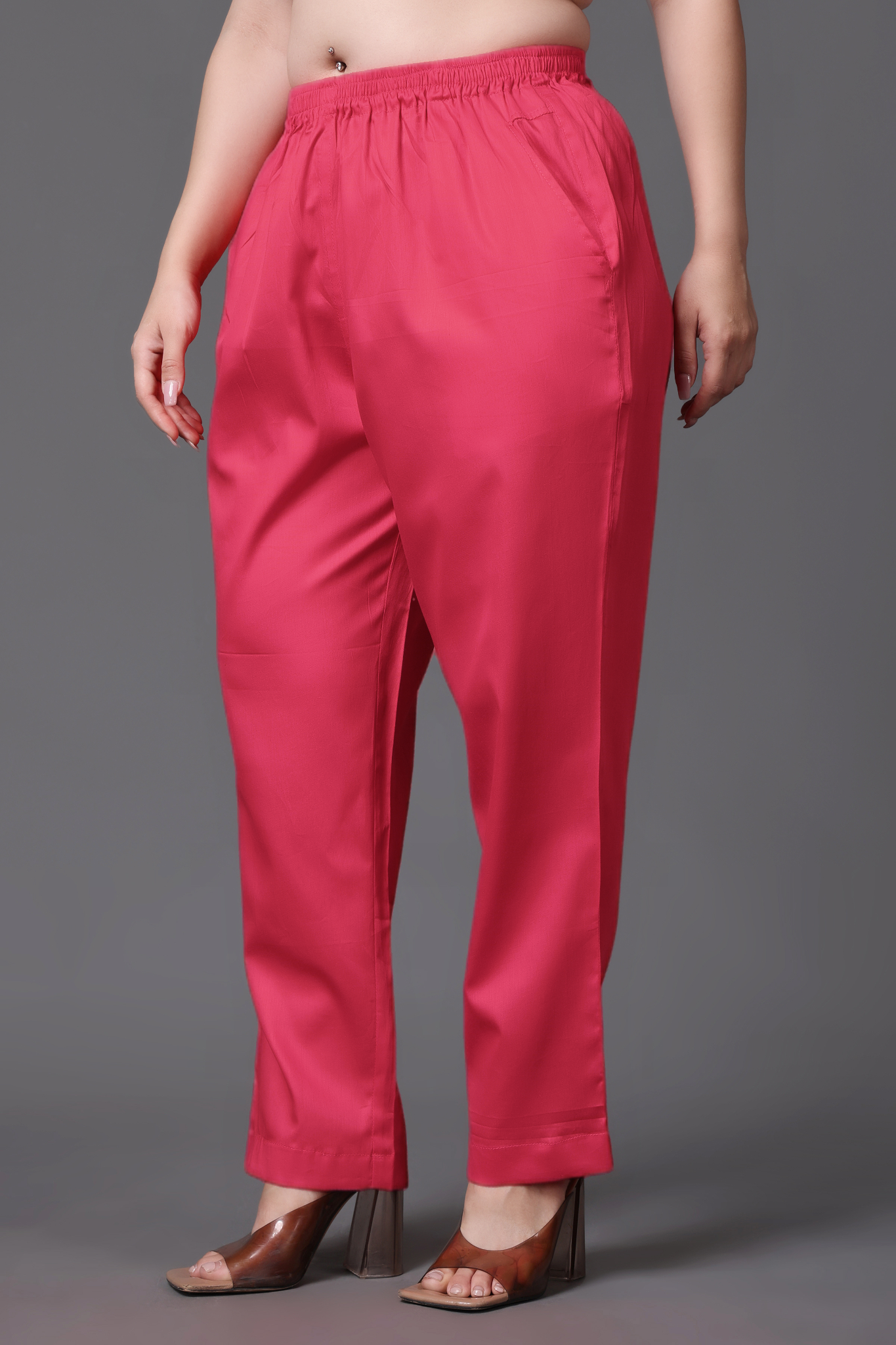 Rose Cotton Metallic Pant Palazzo